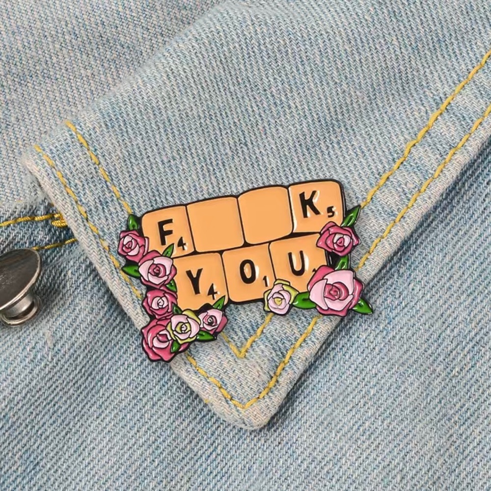 Add a Pop of Color to Your Outfit with this Pink Flower Enamel Pin Brooch